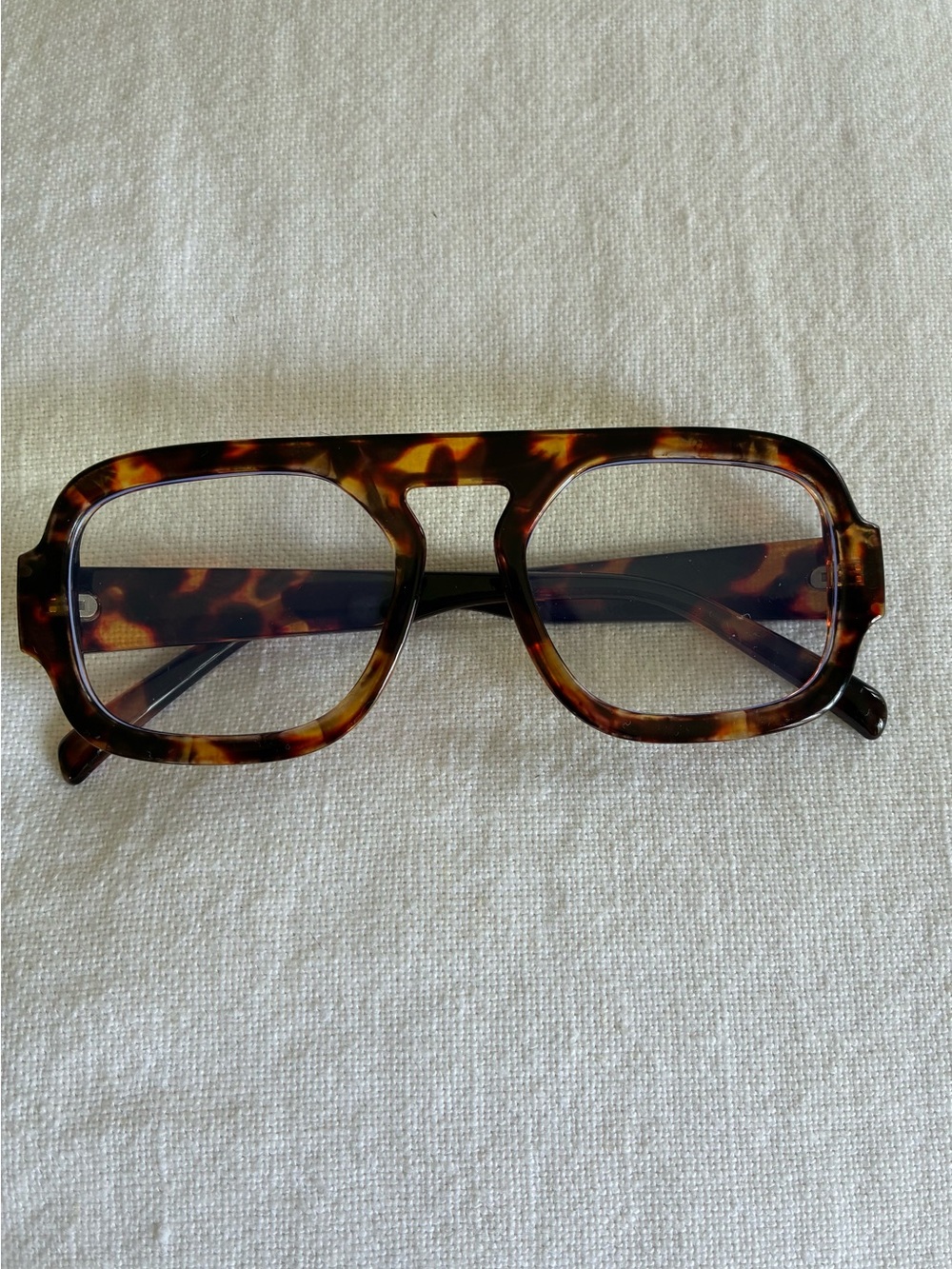 Tortoiseshell Rectangle Sunglasses - Brown Pattern
